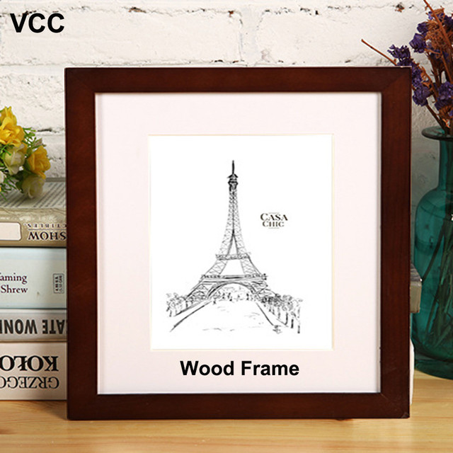 Nature Wooden Square Picture Frame 30X30 35X35cm Plexiglass Include Poster  Photo Frames For Wall Hanging Photo